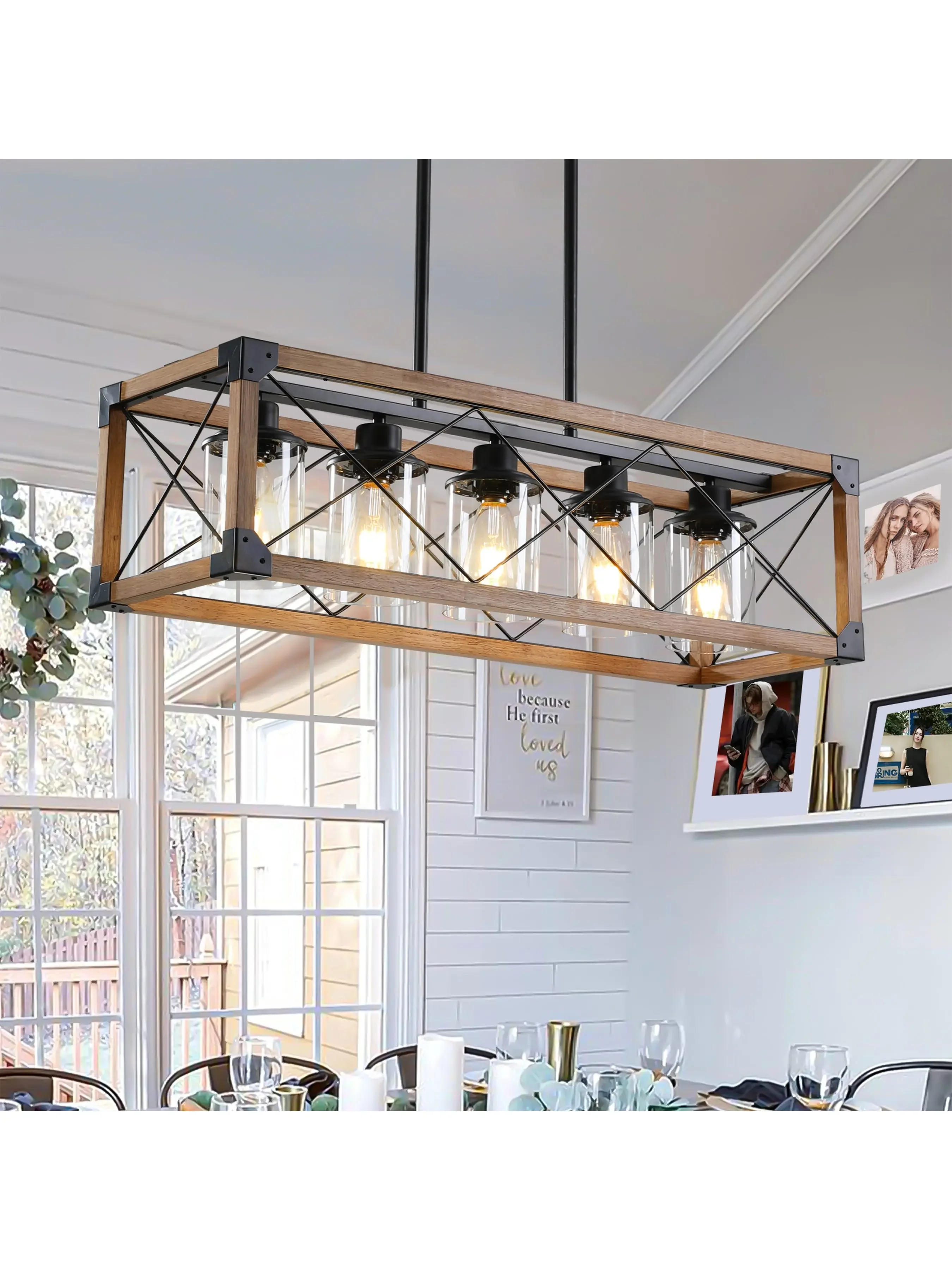 Description Picture 5 of itemIndustrial Chandelier Retro Pendant Light For Loft Bar Restaurant Cafe 110V American Style Home Decor LED Vintage Hanging Light