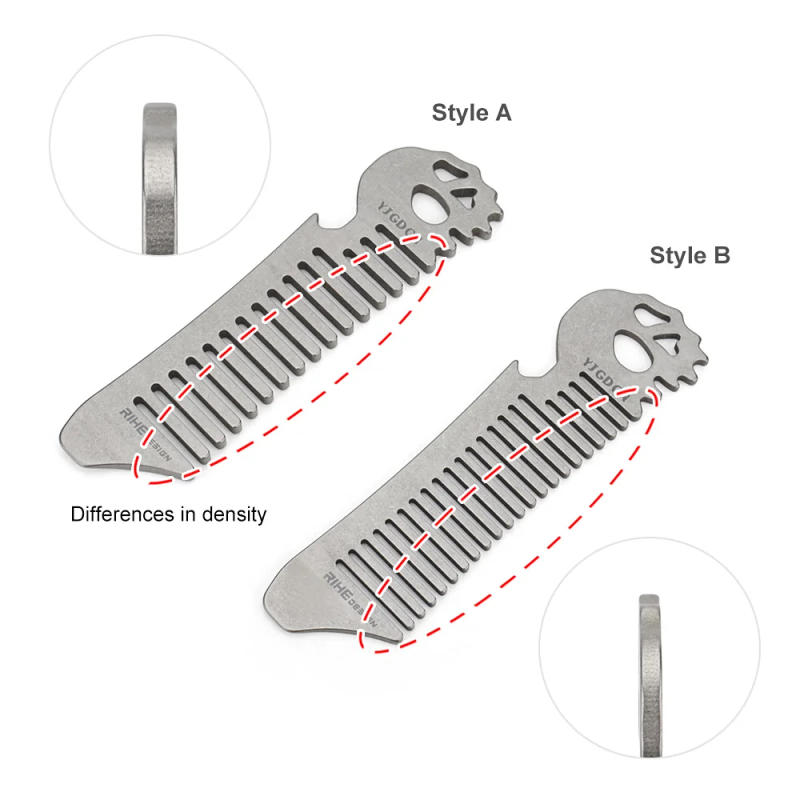 Description Picture 3 of itemSmall Size Titanium Alloy Comb Care Hair Bottle Opener Multifunctional Comb Outdoor EDC Tool Key Chain Accessories