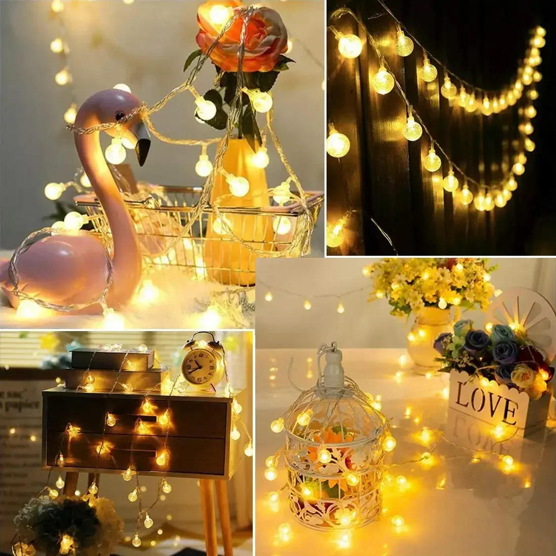 Description Picture 4 of itemOutdoor Ball LED Star Snowflake Fairy String Lights Garland Christmas Decorations for Home Wedding New Year Garden Street Lamp