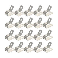 20pcs Stainless Steel Cable Clamp R Type Mounting Cord Fastener PV Cable Clips Fixing Buckle Organizer