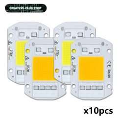 10pcs COB LED Chip AC 220V 10W 20W 30W 50W Lamp Bead Smart IC No Need Driver Warm/Cold White Diode for Spotlight Floodlight DIY