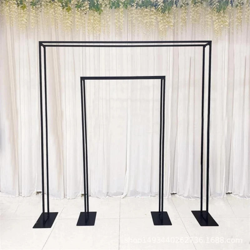 Description Picture 5 of itemNew Wedding Arch Square Double Background Arch Flower Stand Metal Flower Arch Welcome Area Layout Geometric Stand Decoration