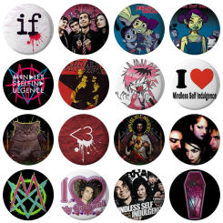 58mm New Pop FRANKENSTEIN GIRLS Badge Mindless Self Indulgence Jamie Hewlett Cartoon Brooches Seem Strangely Pins for Fans Decor