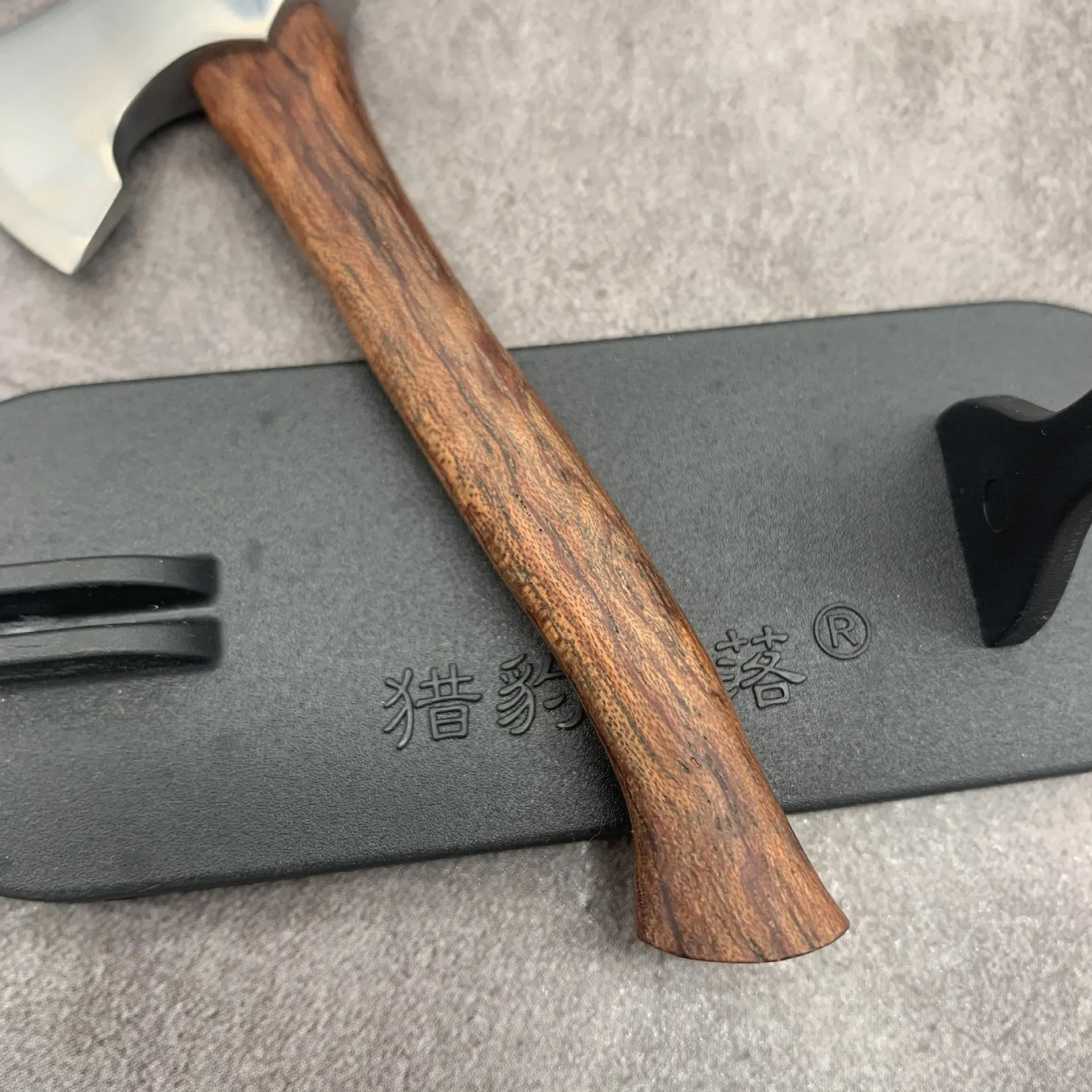 Description Picture 6 of itemStainless Steel Mini Sharp Axe Wood Handle  Fixed Blade EDC Knife Outdoor Camping Utility Pocket Knife Hand Tools for Survival