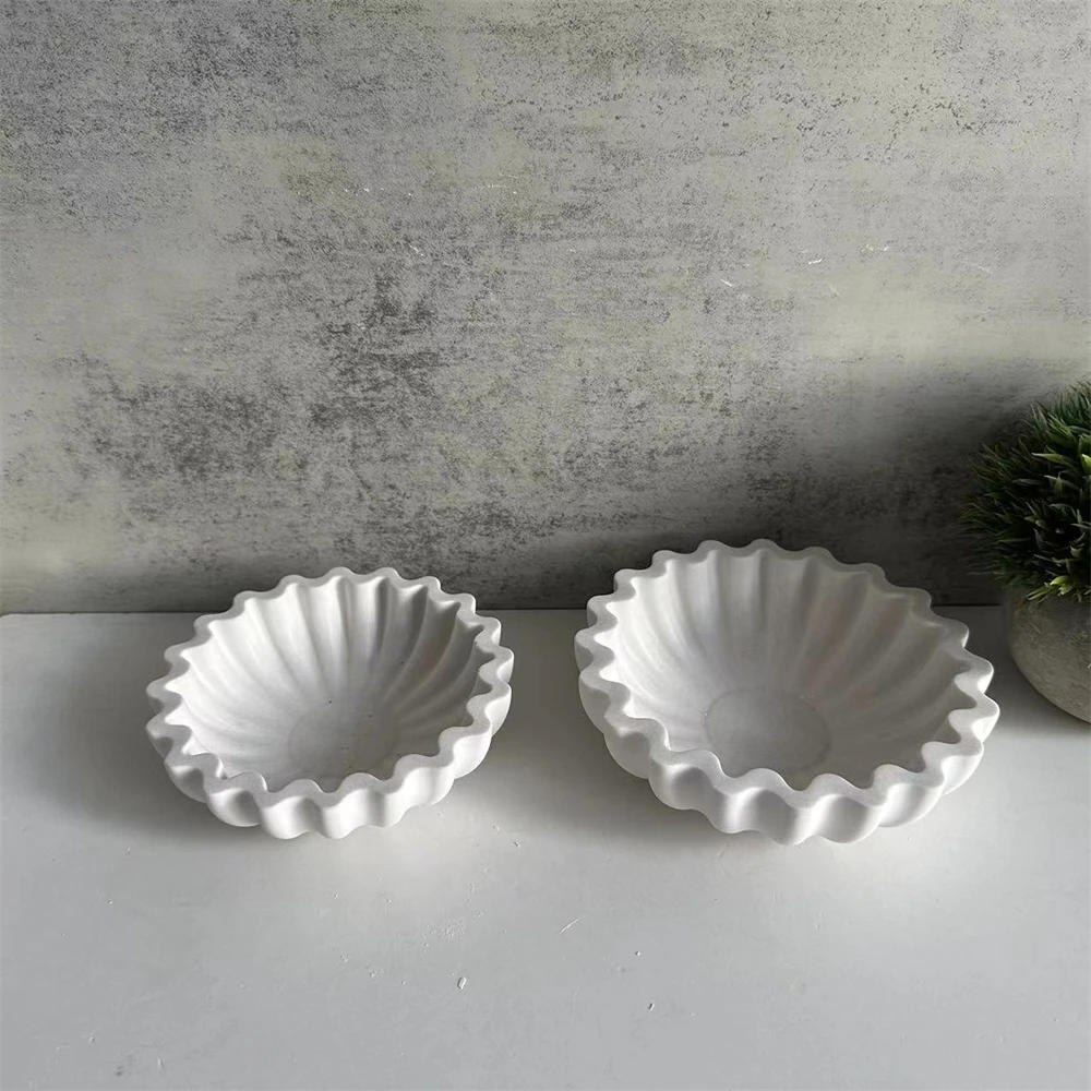 Description Picture 4 of itemWavy Bowl Silicone Molds DIY Home Decoration Candle Storage Cup Concrete Cement Mold Craft Art Organizer Box Gypsum Plaster Mold