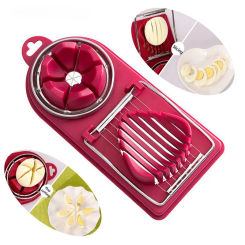 2-in-1 Multifunctional Egg Slicer Stainless Steel Egg Cutting Machine Mold Kitchen Small Tool
