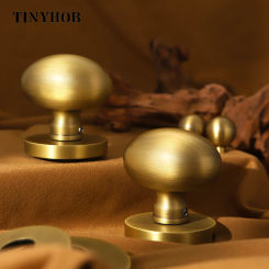 Tinyhob Brass Door Lock Set Modern Bronze Interior Bedroom Bathroom Double Wood Door Lever Set Dummy Handle Passage