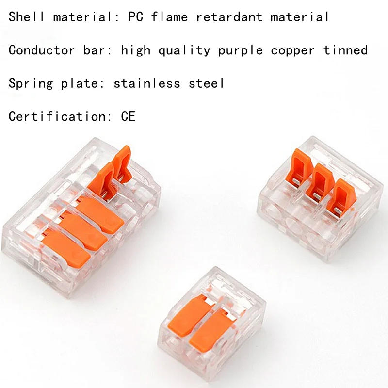 Description Picture 2 of item10-75 Pcs Orange Universal Type Quick Plug-in Terminals,Electrical Equipment Connectors,Wire Connector Terminals,250V/32A