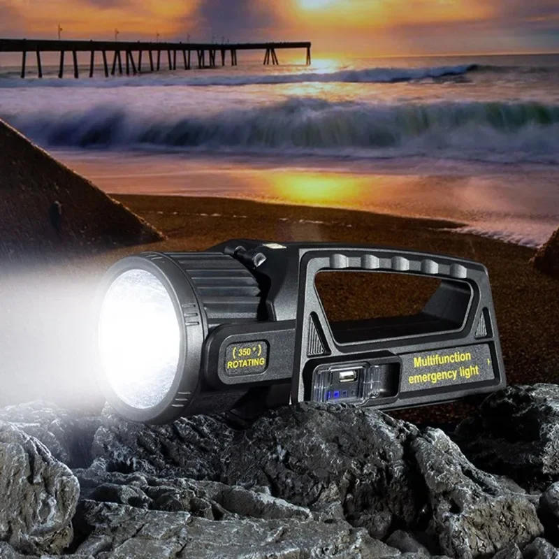 Description Picture 2 of itemPortable Solar LED Flashlight COB Work Light USB Rechargeable Waterproof Handheld Searchlight Outdoor Spotlight for Camping