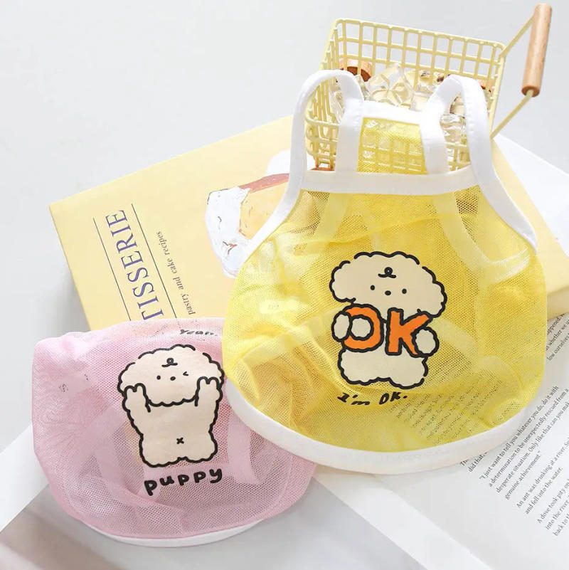Description Picture 5 of itemOriginal Cat and Dog Spring/Summer Clothes Thin Cute Dog Small Mesh Tank Top Teddy Bear Bobei Small Dog Short