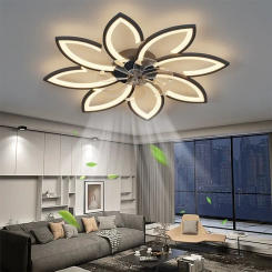 Modern Residential Smart Home Decorative Remote Control Gold Black White Ceiling Fan Lamp Luxury Chandelier Led Ceiling Fan