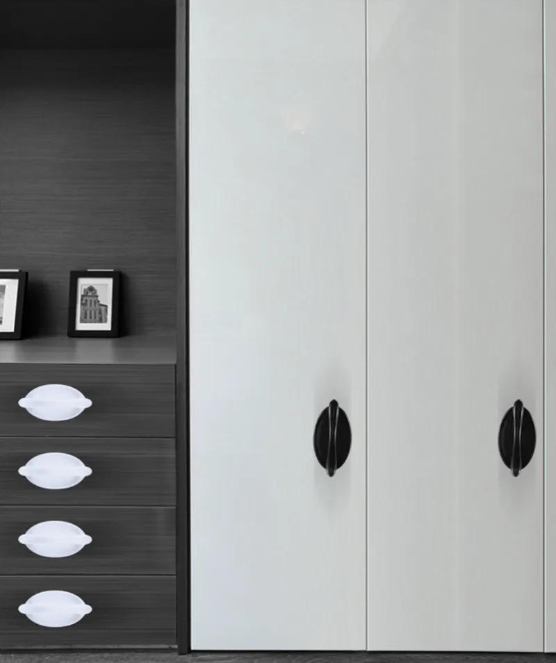 Description Picture 2 of item2PC Handle Free Punching Window Door Handle Wardrobe Drawer Balcony Glass Sliding Door Dedicated Nail Free Adhesive Stick Handle