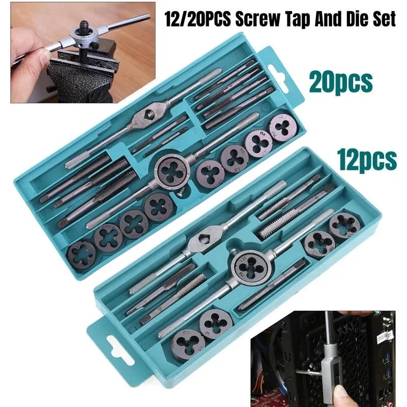 Description Picture 2 of item12/20 In 1 Tap And Die Set M3-M12 Male Thread Screw Threading Tool Kit Alloy Steel Female Mechanical Professional Tools Machine