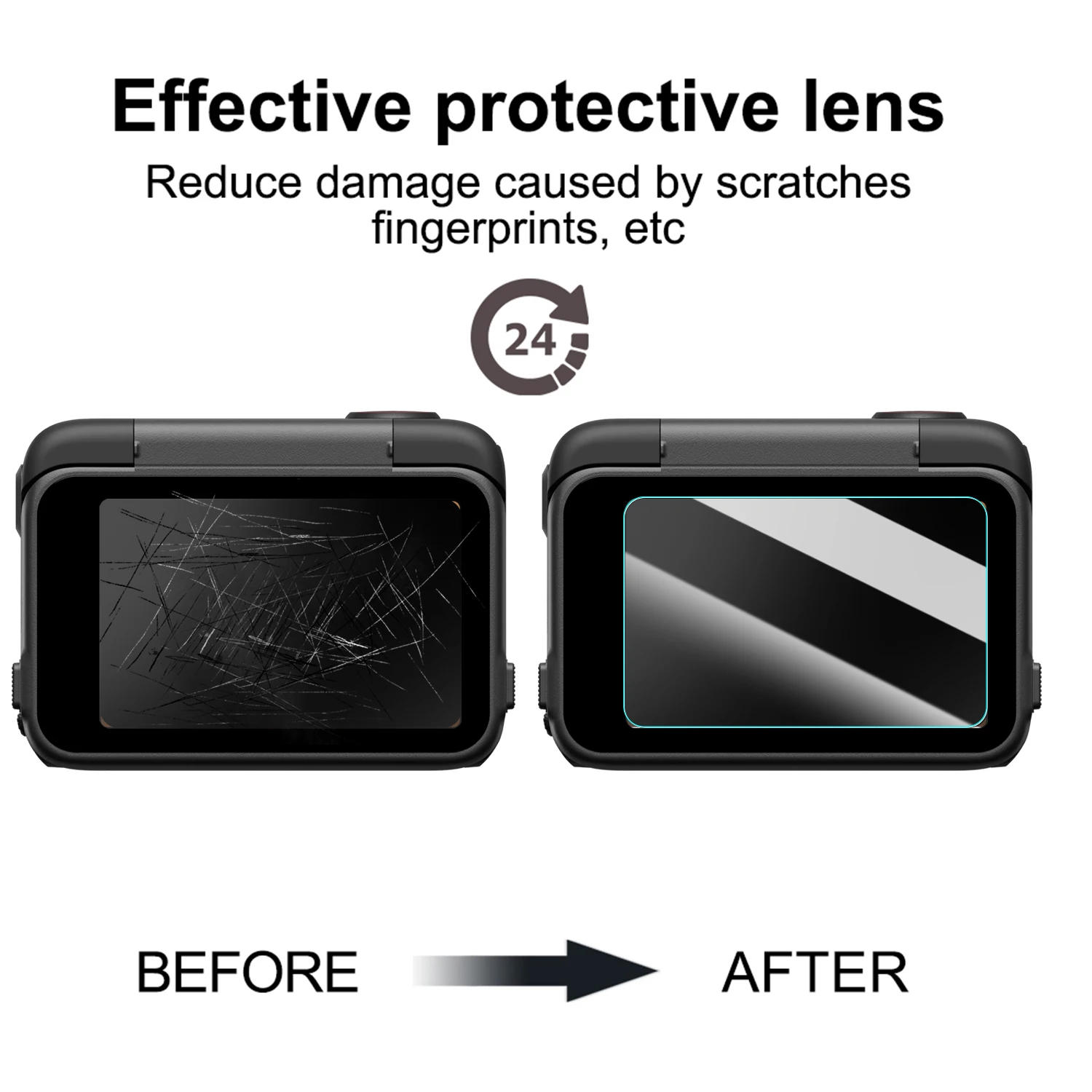 Description Picture 4 of item9in 1 Films for Insta360 ACE Pro 2 Tempered Glass Screen Protectors Full Coverage Camera Lens Films for Insta360 ACE Pro 2