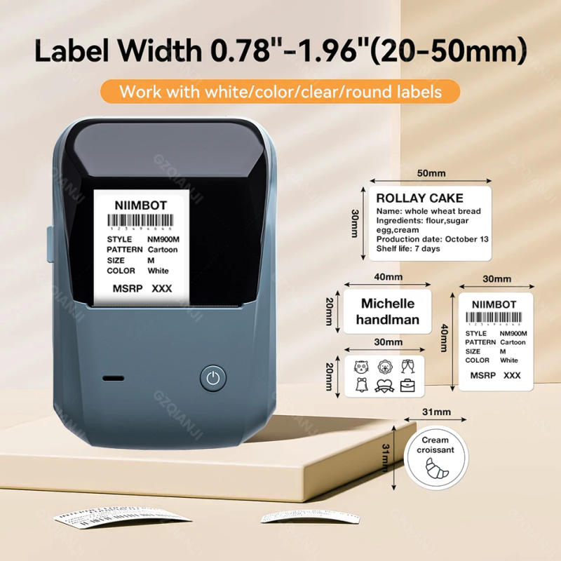Description Picture 2 of itemNiimbot B1 Wireless Label Maker Swap Color Round Adhesive Sticker Business Labeling Printer Machine Price Notes Paper 20-50mm