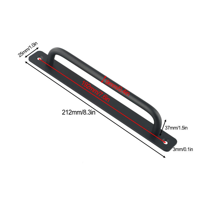 Description Picture 6 of itemSliding Door Handle Aluminum Alloy Pull Push Door Handle For Gate Toilet Door Non Perforated Door Window Handles Wood Doors Grip