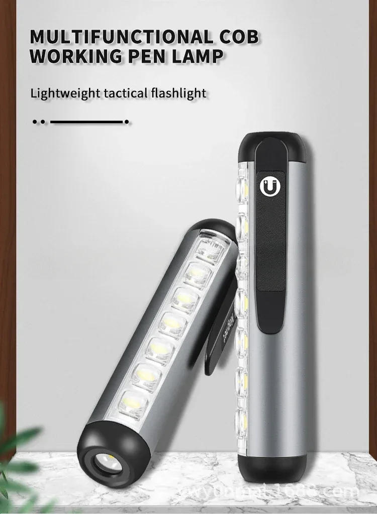 Description Picture 5 of itemPowerful LED Flashlight USB Rechargeable Pocket-sized Emergency Flashlights Waterproof Torch with COB Side Lights Clip