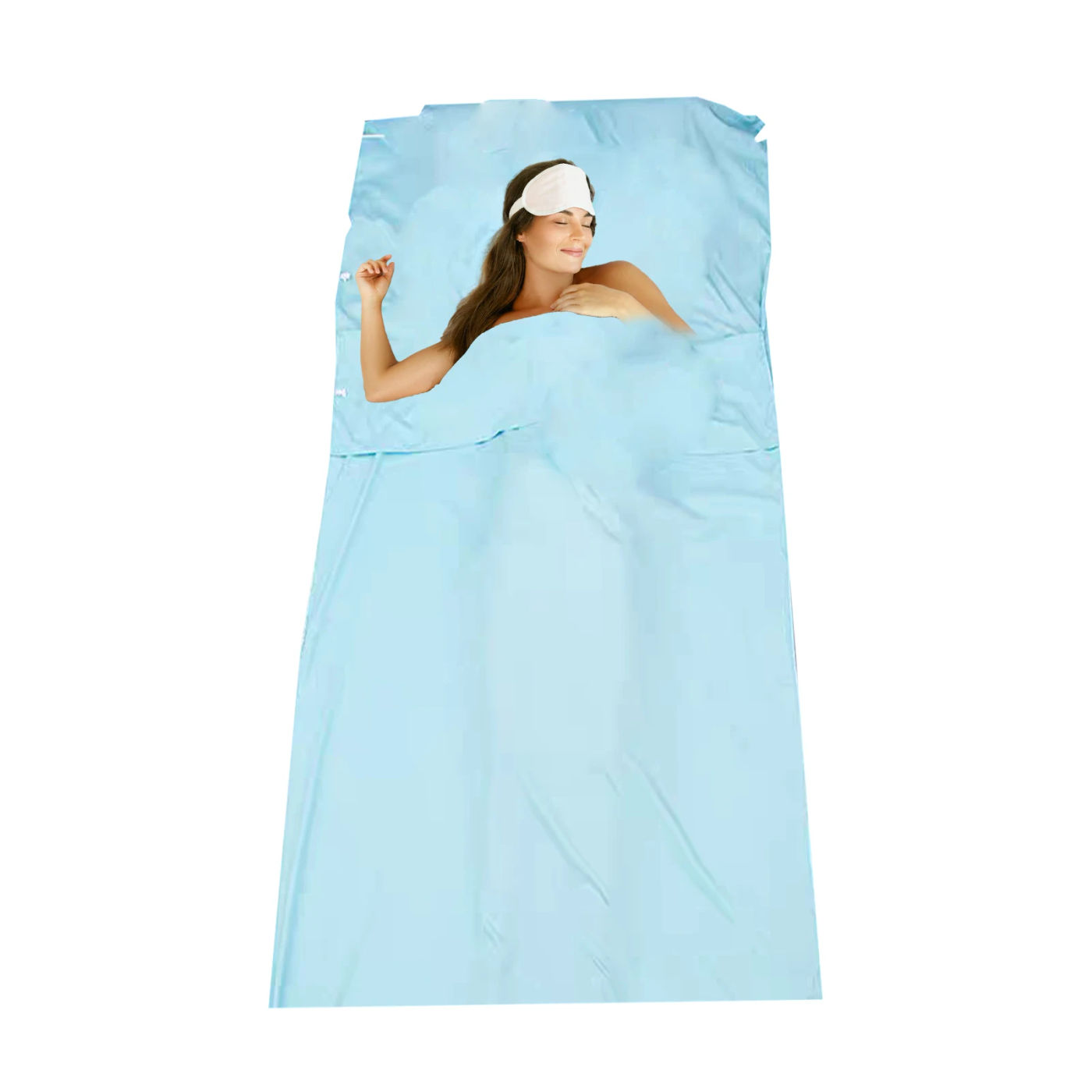 Description Picture 2 of itemSleeping Bag Liner 210x75 cm,Portable Lightweight Travel Sheet,Camping Sleep Bag Liner with Pillow Slot,Durable Super Soft