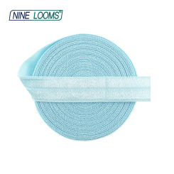 NINE LOOMS Shiny Fold Over Elastic Band FOE 5/8" 15mm Neon Spandex Satin Webbing Hair Tie Headband Dress Sewing Trim 2 5 10 Yard