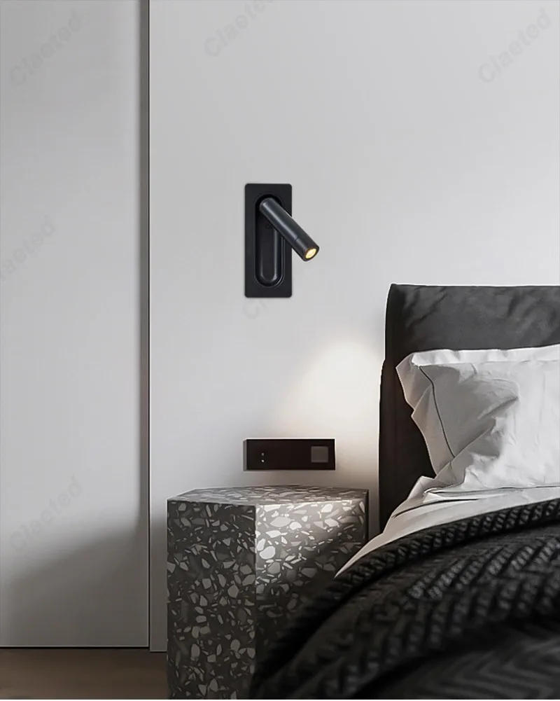 Description Picture 5 of itemCreative LED Rotatable Wall Lamp USB Charging Interface Bedroom Bedside Reading Lamp Living Room Hotel Decoration Wall Lamp