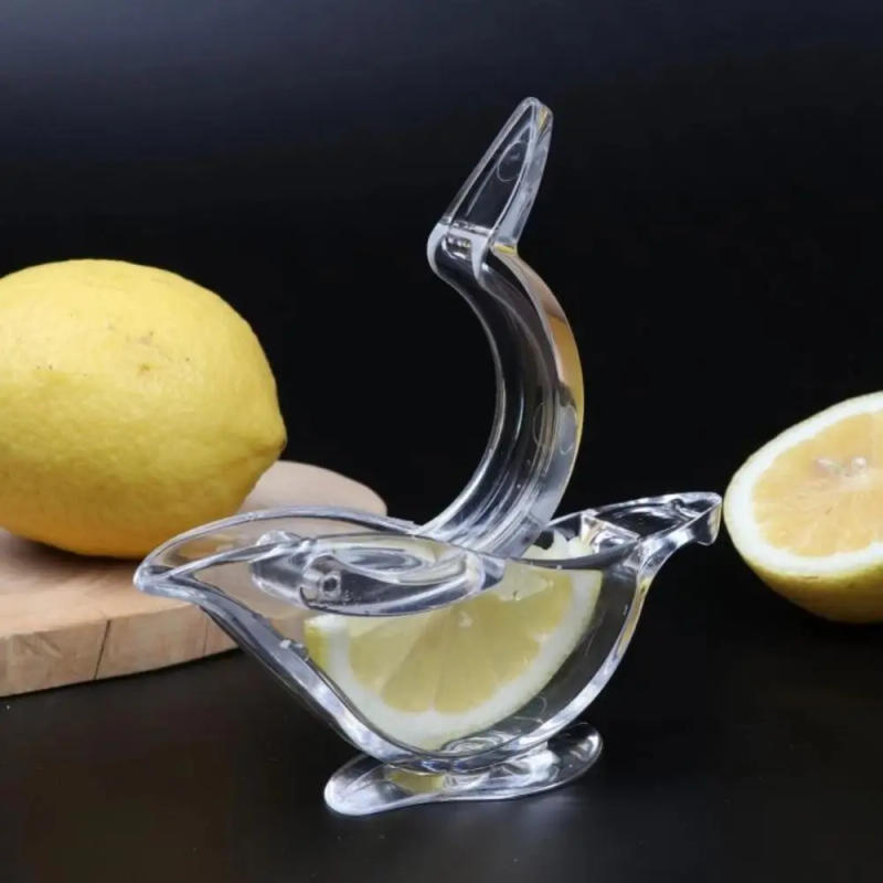 Description Picture 6 of item1/3PCS Kitchen Home Slip Tool Press Squeeze Fruit Mini Manual Juicer Bird Shape Transparent Portable For Orange Lemon Manual
