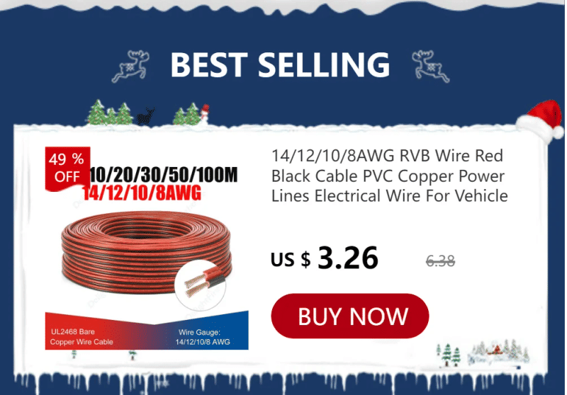 Description Picture 2 of itemRed Black Silicone Cable 24 22 20 18 16 14 12 10 8 6 4 AWG Heat Resistant Electrical Wire for Solar Panel Auto Battery LED Light