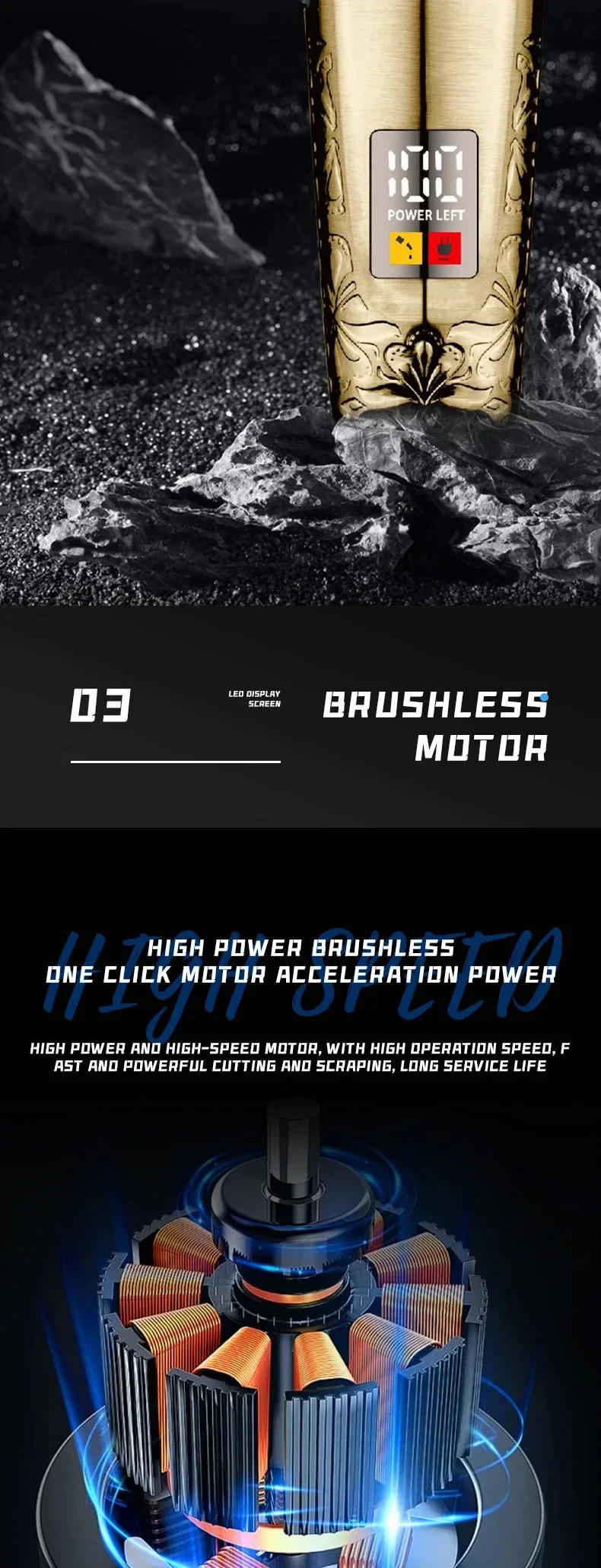 Description Picture 6 of itemKemei Barber Professional Hair Clipper Men Rechargeable Hair Trimmer Beard Cordless Electric Hair Cutting Machine Rechargeable