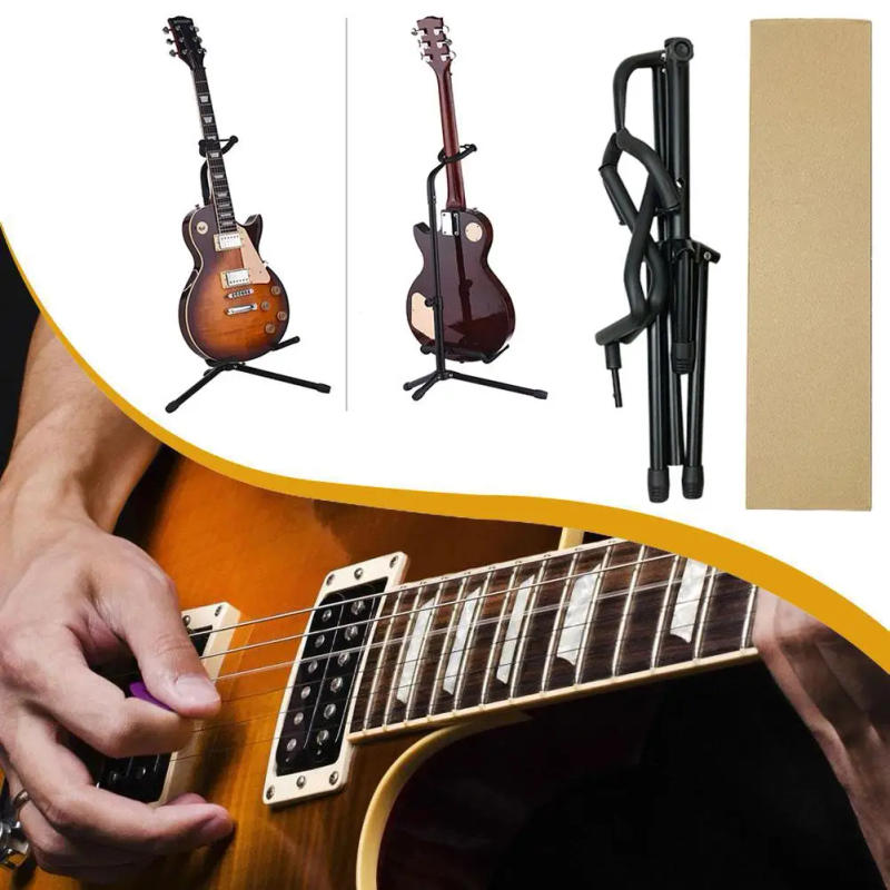 Description Picture 4 of itemFolding Guitar Floor Stand Metal Guitarra Stand Musical Instrument Tripod Holder for Acoustic Electric Guitar Bass Guitar