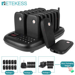 Retekess TD175 Restaurant Pager Wireless Calling System Vibrator Coaster Buzzer Beeper Receivers For Food Truck Cafe Bar Clinic
