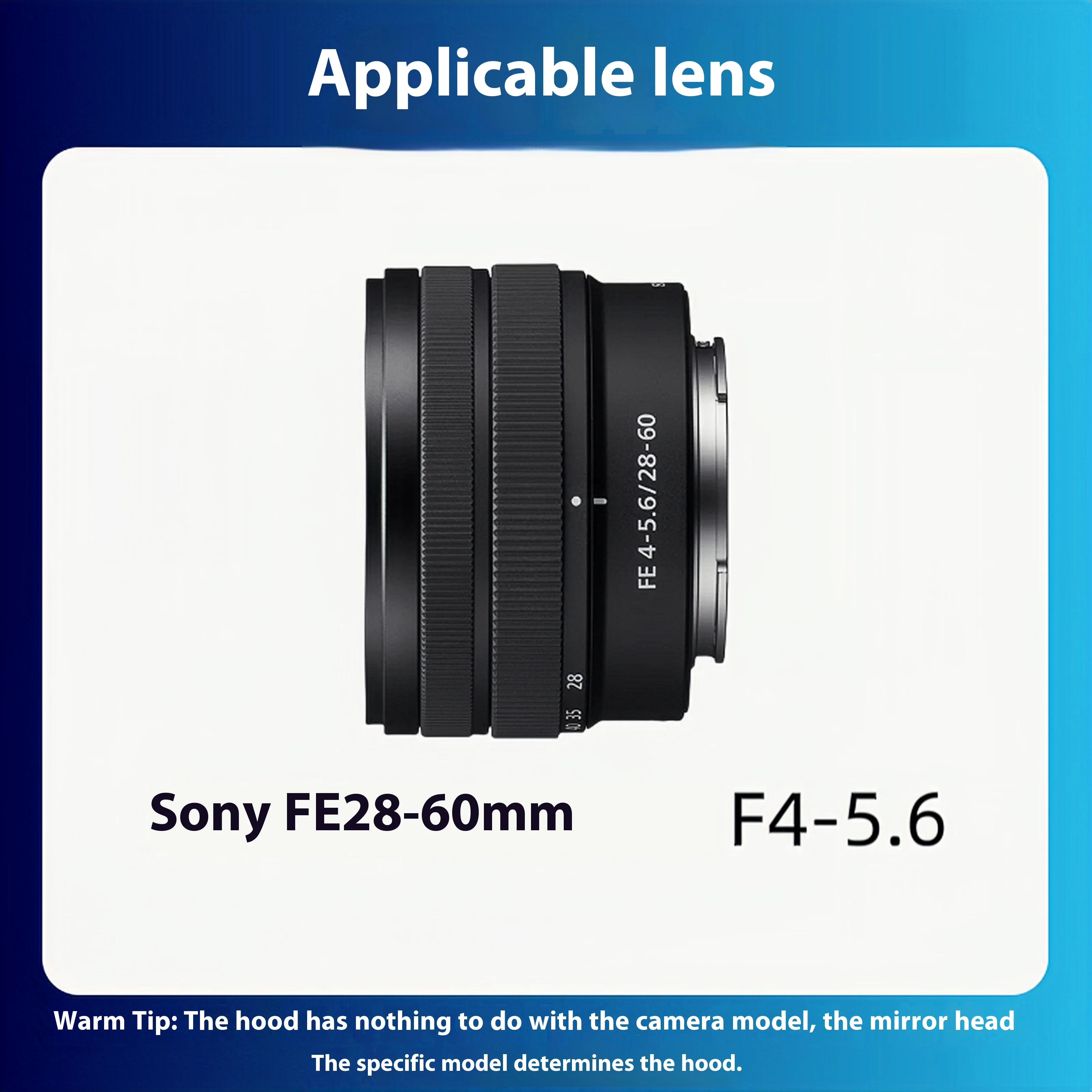 Description Picture 4 of itemNEW Flower Lens Hood Cover 40.5mm for Iconic Brand FE 28–60mm F/4-5.6 / 28-60 mm F4-5.6 SEL2860 A7C A7R A7S A7 II III IV Camera Lens Kit