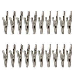 20Pcs Silver Tone Metal Alligator Clip Cable Lead Crocodile Clamps 50mm