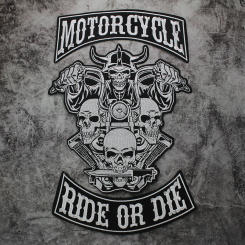 MOTORCYCLE Patch Embroidered skull patch Applique Iron on Label punk biker Patches Clothes Stickers Apparel Accessories Badge