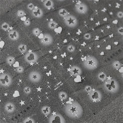 1pcs 5D White Hollow Series Nail Art Stickers Heart Butterfly Star Nail Decorations Decals DIY Manicure Supplies Accessories