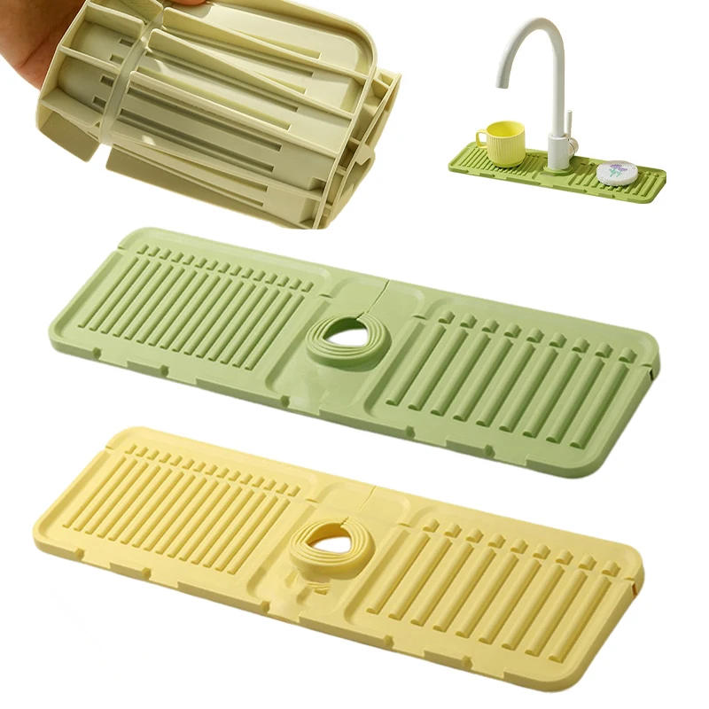 Description Picture 2 of itemKitchen Silicone Sink Faucet Mat Splash Guard for Sink Faucet Absorbent Protectors Mat Kitchen Sink Gadgets
