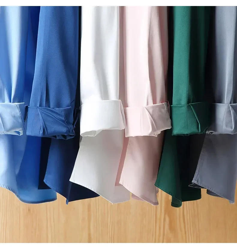 Description Picture 5 of itemPlus Size 6XL Long Sleeve Men Stretch Dress Shirt Soft Silky Smooth Formal Social Business Anti-wrinkle Work Smart Casual Shirt