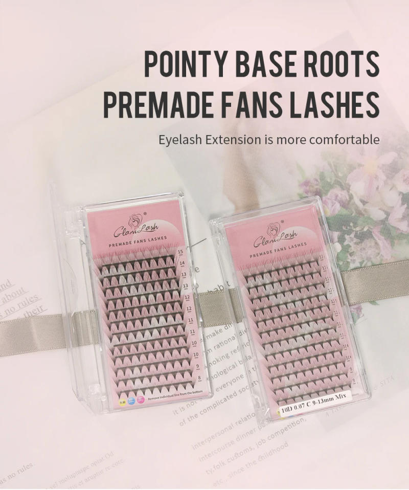 Description Picture 2 of itemGLAMLASH 10D/12D/14D/16D/20D Premade Volume Fans Eyelash Extensions Natural Soft Lashes Mink Individual Lash