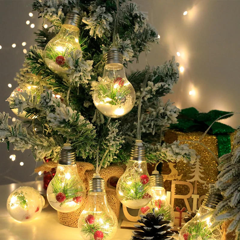 Description Picture 3 of itemChristmas LED Bulb Ball Transparent Luminous Night Light Ball Hanging Pendant Xmas Tree Ornament Home New Year Party Decoration