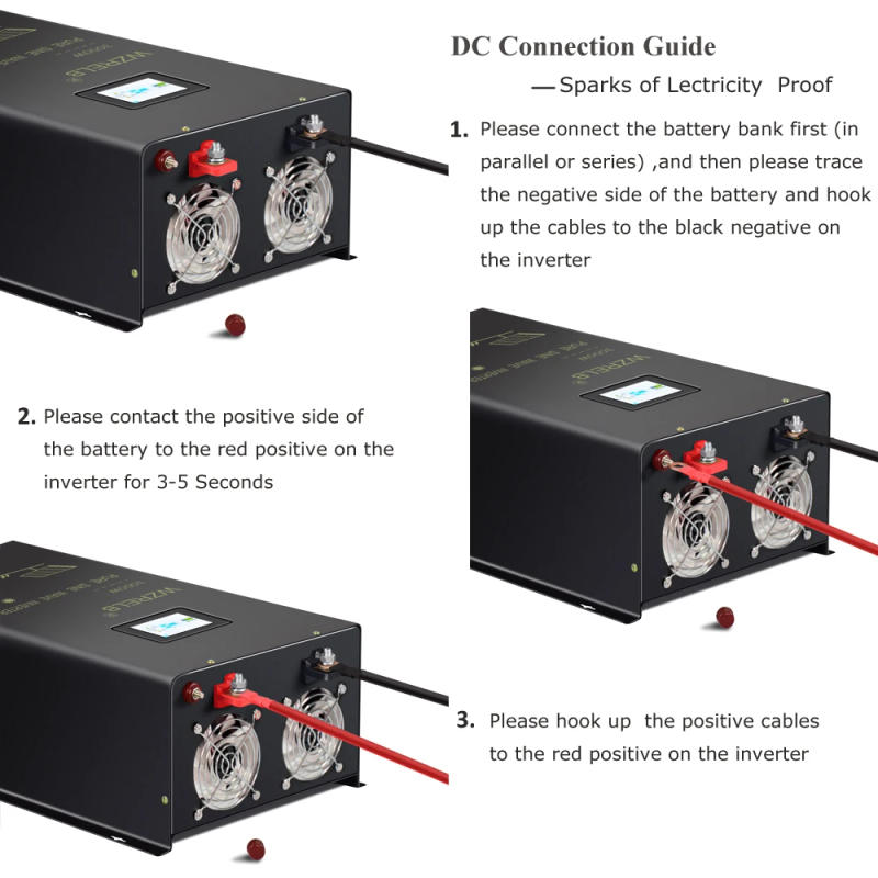 Description Picture 6 of item10000W Split-phase Pure Sine Wave Solar Power Inverter Battery 24V/36/48V/96 DC to 110/220V,120/240V AC Converter Remote Control