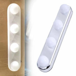 LED Vanity Makeup Mirror Light 4 Bulbs Suction-Cup Vanity Wall Lamp Kit Lights For Bathroom Dressing Table Lighting Makeup Lamps
