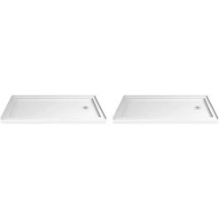 DreamLine SlimLine 30 in. D x 60 in. W x 2 3/4 in. H Right Drain Single Threshold Shower Base & SlimLine 32 in. D x 60 in. W