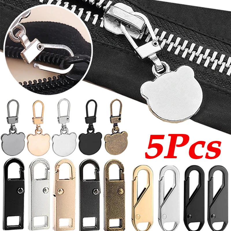 Description Picture 3 of item1/5PCS Detachable Metal Zipper Pullers Universal Zipper Sliders for Repair Backpack Coat Zippers Head Tab DIY Sewing Accessories