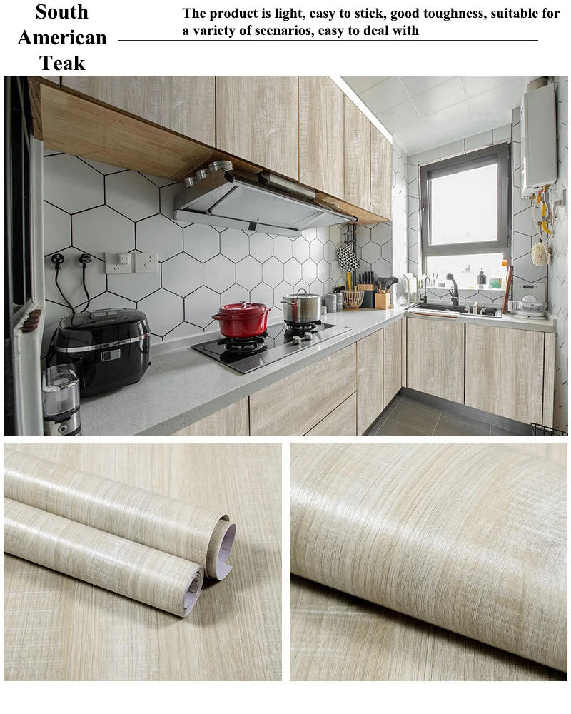 Description Picture 5 of itemWaterproof Wood Vinyl Wallpaper Roll Self Adhesive Decor Contact Paper Doors Cabinet Desktop Modern Furniture Decorative Sticker