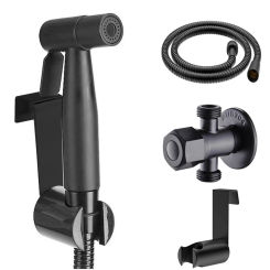 Black Handheld Bidet Sprayer Set for Toilet Shower Sprinkler Ass Sprayer Hygienic Shower System Set G1/2 Bathroom Portable Bidet