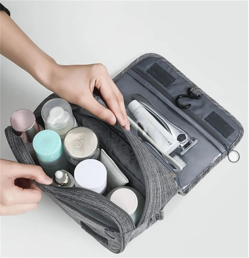 Description Picture 4 of itemPortable Toiletry Washbag with Hanging Hook Waterproof Women Bathroom Cosmetic Storage Bag Large Capacity Travel Men Makeup Case