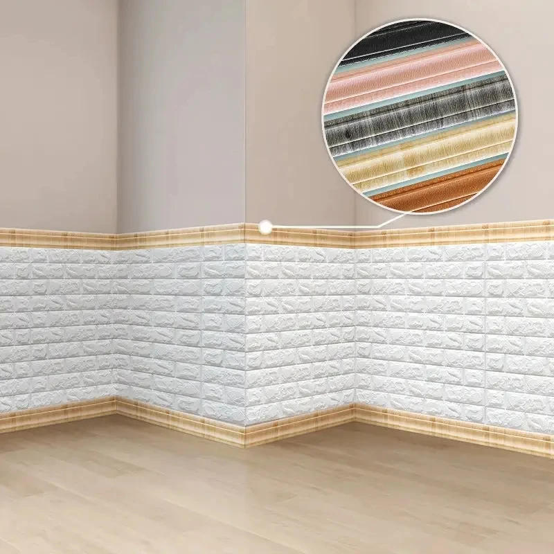 Description Picture 4 of item3D Self Adhesive Wall Border Strip Waterproof Wall Trim Line Wallpaper Skirting Border Home Decor TV Background Wall Sticker