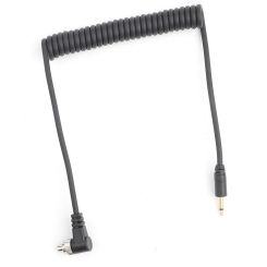 2.5mm to Male Flash PC Sync Cable with Screw Lock Extended Coiled Wire for Connecting Cameras and Flash Triggers