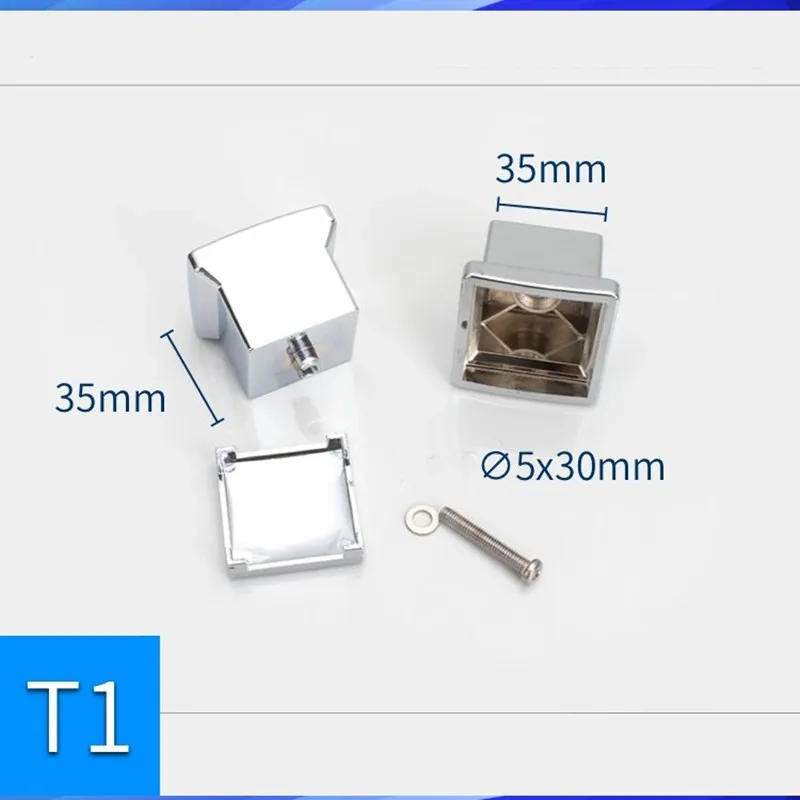 Description Picture 4 of itemShower room sliding glass door handle electroplated bright black square head plastic single hole hanle(LDS20)