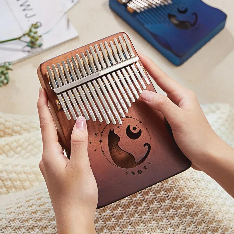 Description Picture 3 of item17 21Keys Kalimba Thumb Piano Solid Wood Veneer Keyboard Musical Instrument Kalimba Finger Piano Christmas Gift for Music Lovers