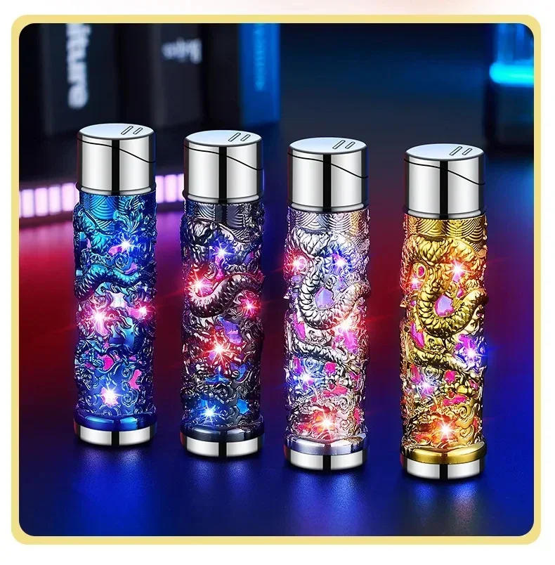 Description Picture 5 of itemMetal 3D Relief Dragon Lighter Windproof Butane Turbo Red Flame Women Portable Lighter Cigarette Accessories Trendy Men's Gift