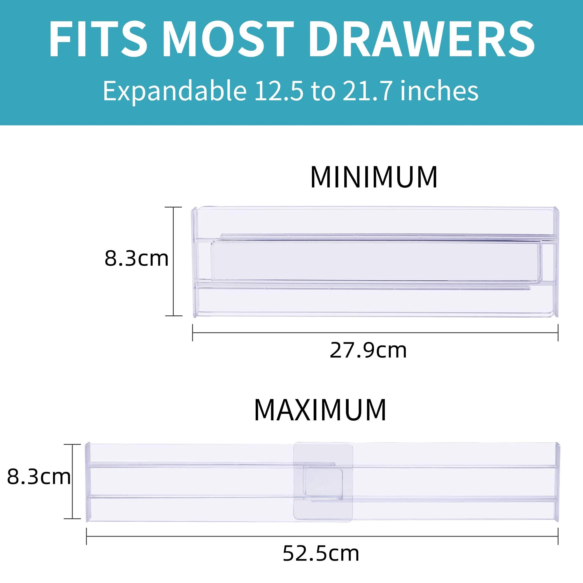 Description Picture 3 of item2/4PCS Drawer Dividers Organizers Adjustable Cabinet Storage Clothes Drawer Organizer Clear Drawers Separators Kitchen Tools